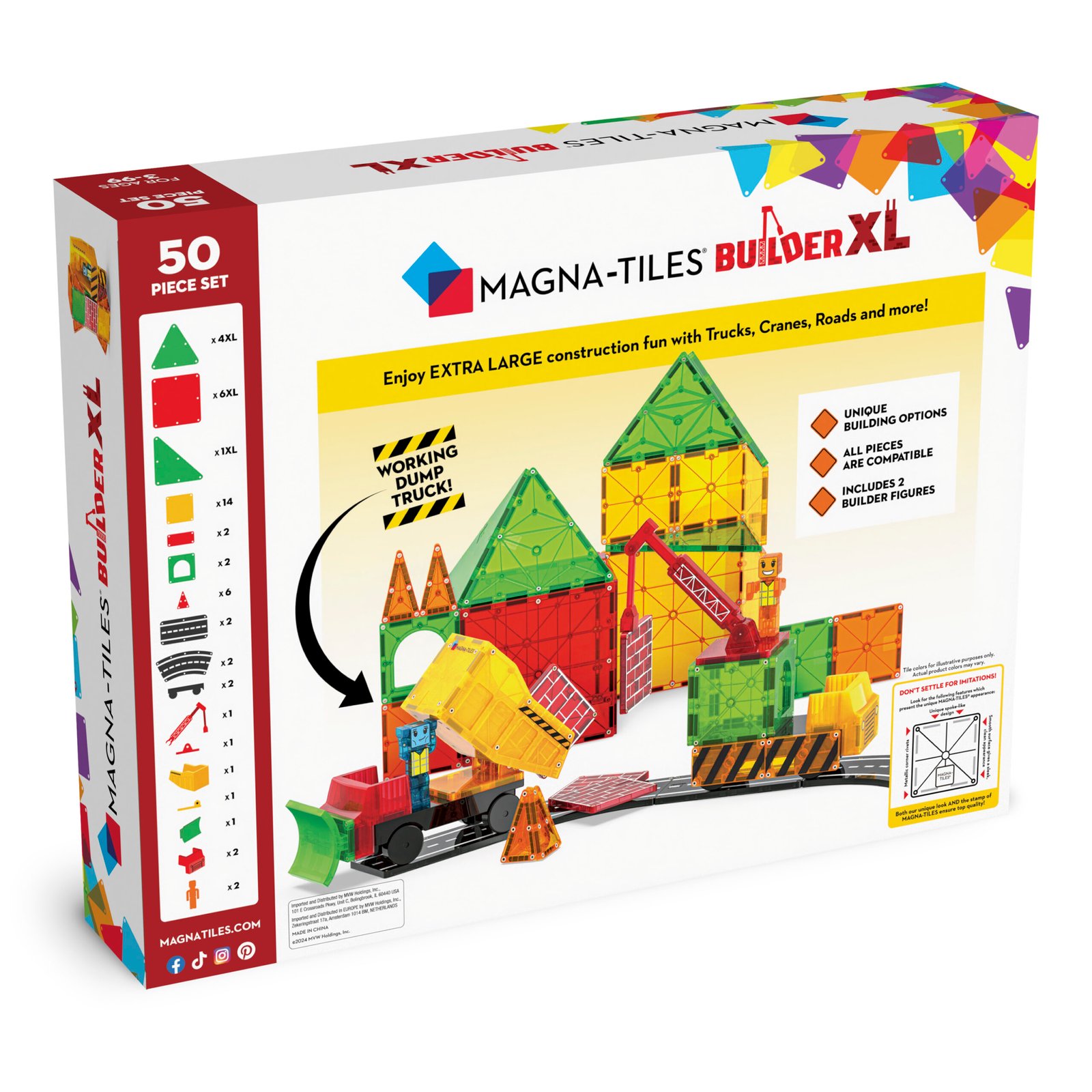 Magnetická stavebnica Builder XL Trucks 50 dielov – Obrázok 2
