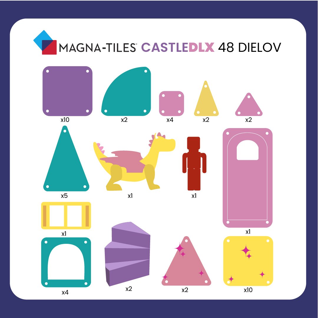 Magnetická stavebnica Castle DLX 48 dielov – Obrázok 7