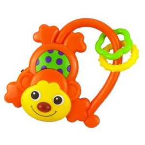 Detská hrkálka so zvukom Baby Mix Opička oranžová