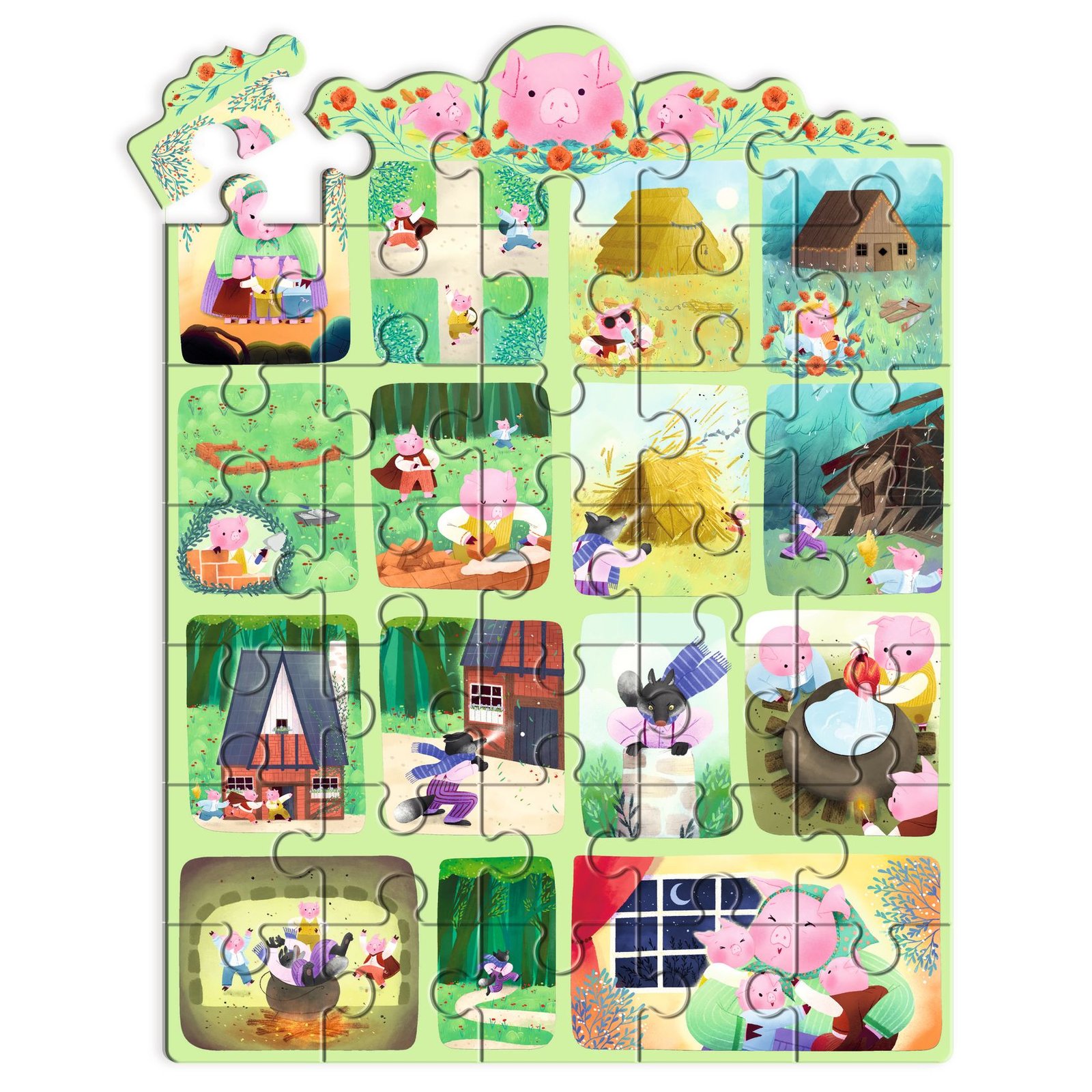Príbehové Puzzle Tri prasiatka 35 ks – Obrázok 2