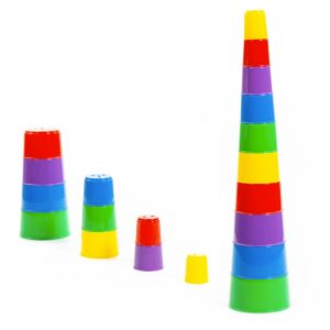 Edukatívne, kreatívne a interaktívne hračky pre deti Skladacia Pyramída Dúha