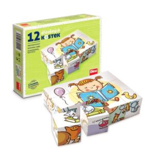 Drevené kocky pekný deň, 12 kociek Drevené kocky Pekný deň, 12 kociek